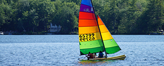 Rainbow sailboat