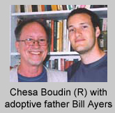 Chesa Boudin (R) with adoptive father Bill Ayers